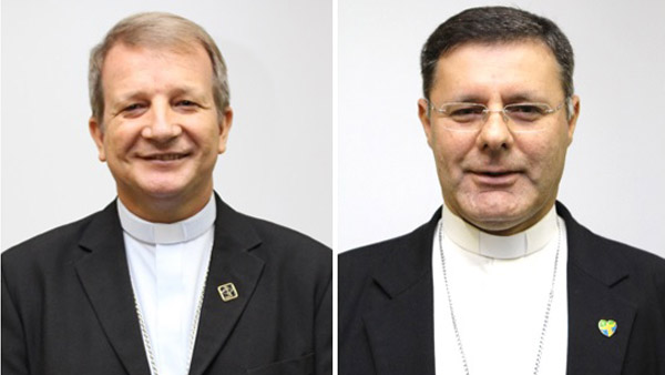 Dom Mário (esq.) e Dom Paulo, nomeados para as dioceses de Roraima e São Carlos, respectivamente / Foto: CNBB