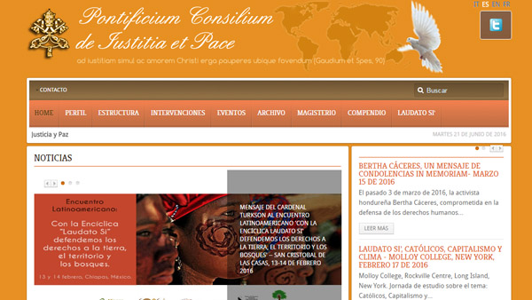 Site da encíclica está disponível em quatro idiomas / Foto: Reprodução