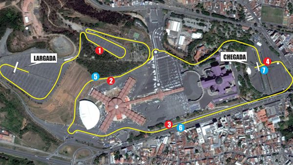 Percurso da corrida abrangerá toda a área externa do Santuário./ Foto: site oficial