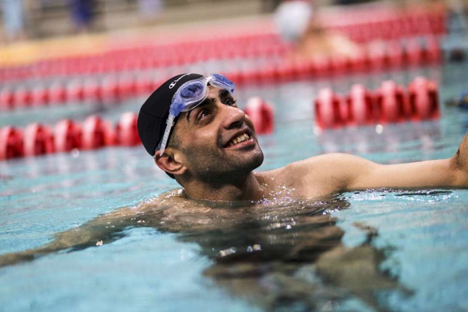 Atleta refugiado sírio Ibrahim Al Hussein compete nos 50 e 100 metros nado livre na classe S10. Foto: Achilleas Zavallis/ACNUR