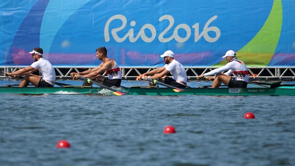 Atletas da Alemanha em treinamento na Lagoa Rodrigo de Freitas / Foto: Reuters