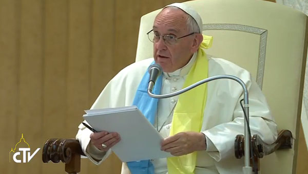Papa na audiência com delegação luterana que fazperegrinação ecumênica ao Vaticano / Foto: Reprodução CTV