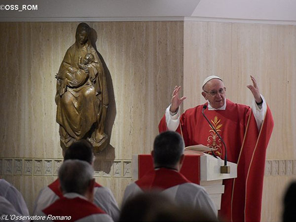 Francisco durante homilia na Casa Santa Marta / Foto: L'Osservatore Romano
