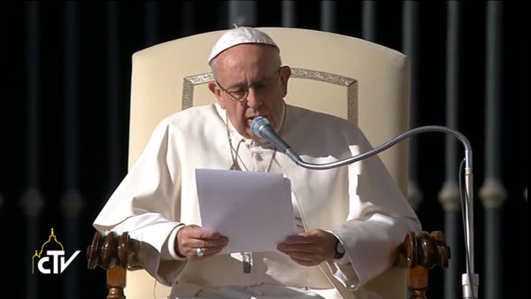 Papa Francisco fala das obras de misericórdia relacionadas aos doentes e aos presos / Foto: Reprodução CTV