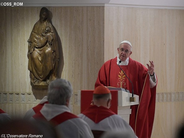 Papa Francisco durante missa na Casa Santa Marta / Foto: L'Osservatore romano