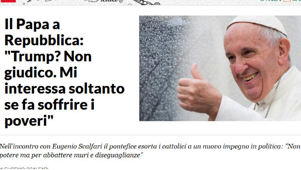 Entrevista do Papa ao Jornal La Repubblica / Foto: Reprodução site