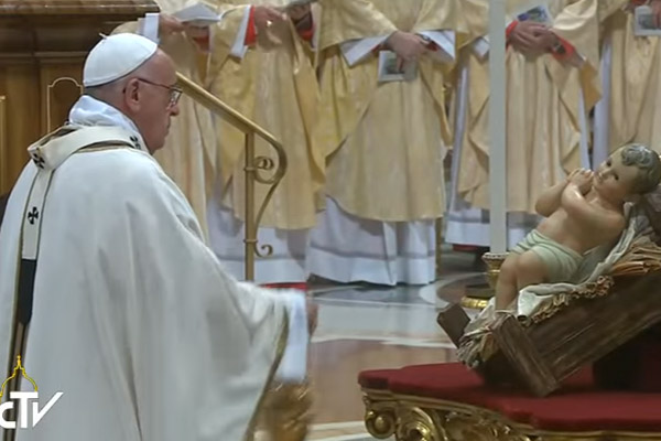 Papa durante Missa de Natal no Vaticano em 2015 / Foto: Arquivo - Reprodução CTV