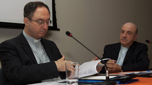 Dom Sérgio da Rocha, presidente da CNBB, e Dom Murilo Krueger, seu vice, em reunião do Consep / Foto: Maurício Sant´Ana - CNBB