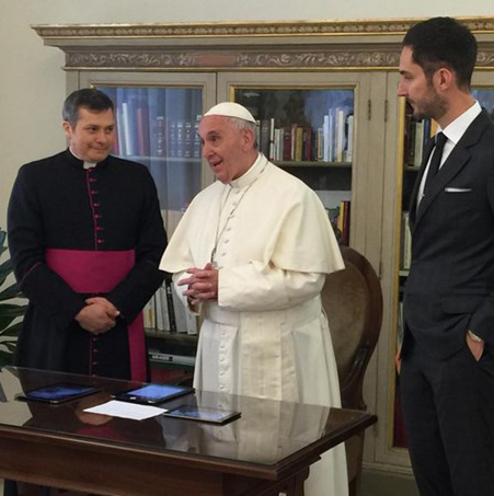 Papa reunido com Dom Lucio e Kevin / Foto: Arquivo - Rádio Vaticano