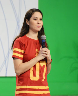 A missionária da Comunidade Canção Nova Magda prega no Acampamento Revolução Jesus 2017. Foto: WesleyAlmeida/cancaonova.com