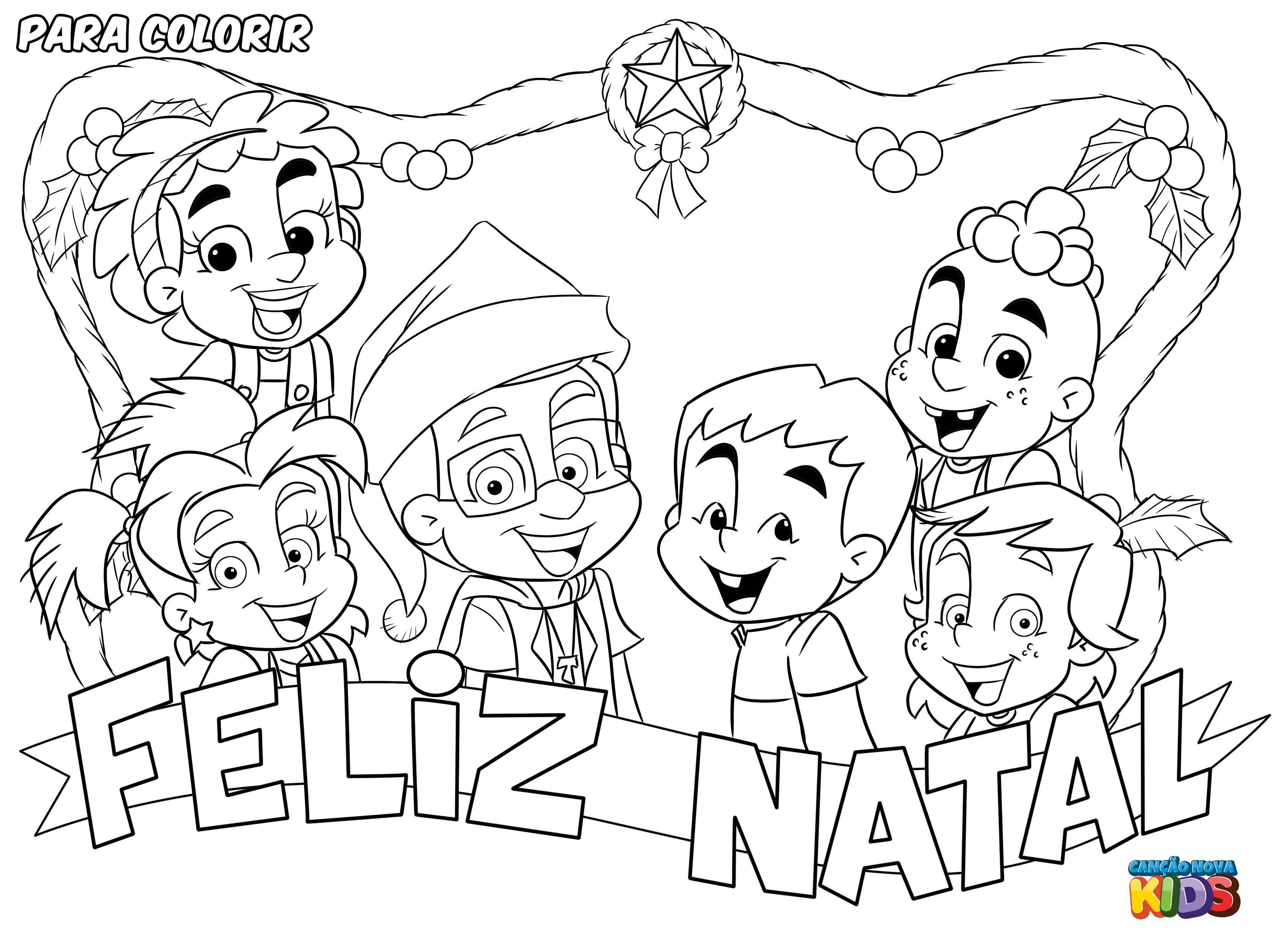 Feliz Natal Para Colorir - Desenhos Para Colorir