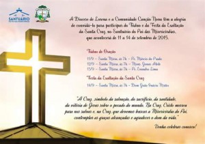 I Festa Exaltação da Santa Cruz no Santuário - convite