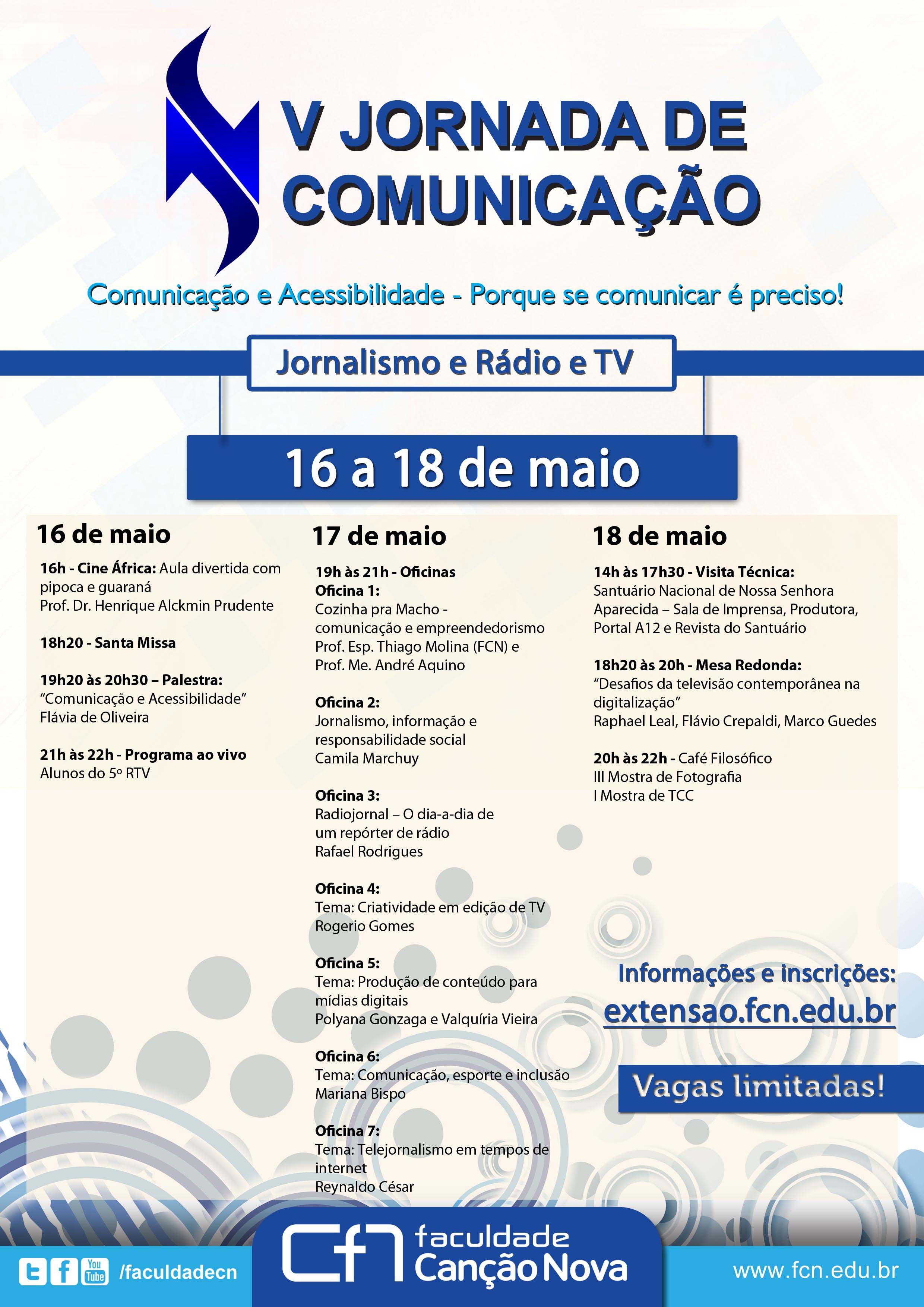 Cartaz Jornada de Comunicação - Programação