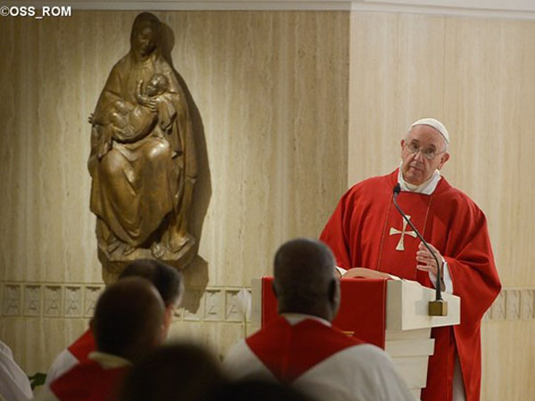 Papa durante celebração eucarística na Casa Santa Marta / Foto: Reprodução CTV