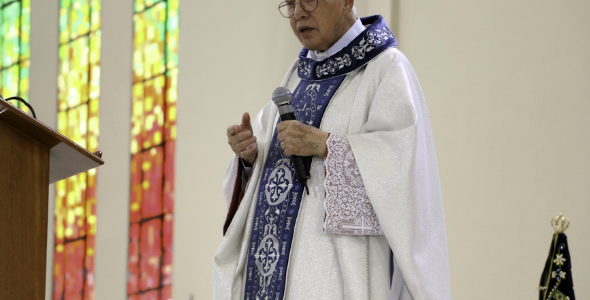 Monsenhor Jonas celebra missa em ação de graças pelos seus 52 anos de sacerdócio.