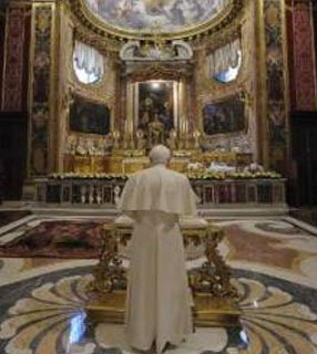 Papa Bento XVI visita Mosteiro das Oblatas de Santa Francesca Romana