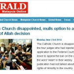 Malásia proíbe jornal católico de usar o termo Alá