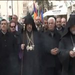 Patriarca ortodoxo e sua comitiva chegam à Praça da Manjedoura, em Belém