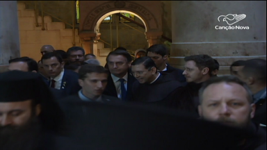 Em Jerusalém, Jair Bolsonaro visita Basílica do Santo Sepulcro