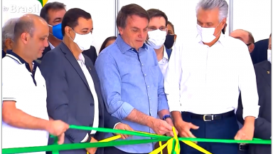 Presidente Bolsonaro inaugura hospital de campanha em Goiás