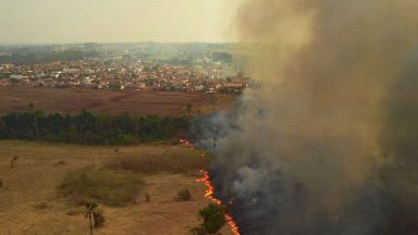 Fumaça do Pantanal se desloca para o Sul do país