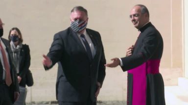 Pompeo se encontra com Parolin e Gallagher no Vaticano