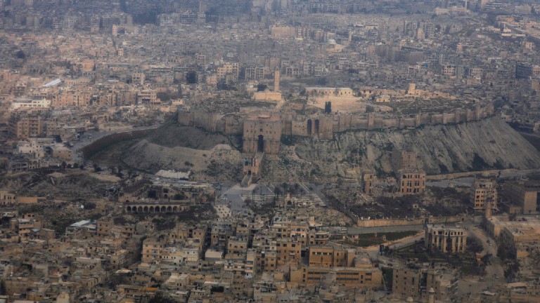 imagem aérea de aleppo na síria