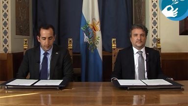 Papa se encontra com os capitães regentes da República de San Marino