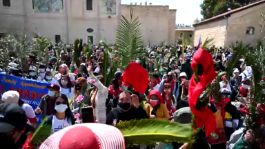 Fiéis participam das celebrações do Domingo de Ramos na Terra Santa