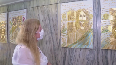 Exposição de arte sacra mostra pinturas que reproduzem trechos bíblicos