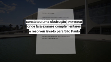 Presidente Bolsonaro está internado em hospital de São Paulo