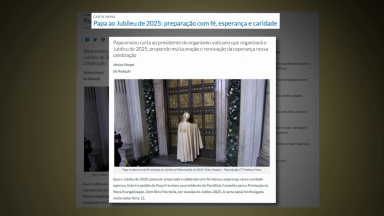 Resumo de notícias: Jubileu de 2025 e Nossa Senhora de Lourdes