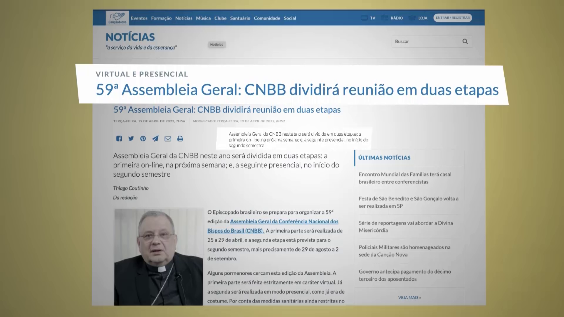 Saiba Mais Detalhes Da Próxima Assembleia Geral Da CNBB