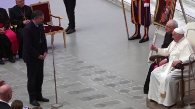 Membros de comitê da JMJ Lisboa se encontram com o Papa