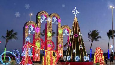 Aracaju recebe decoração especial para o Natal e cidade fica iluminada