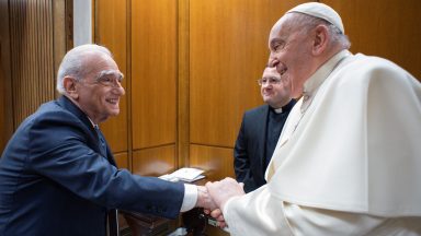 Diretor norte-americano, Martin Scorsese, se encontra com o Papa