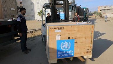 OMS entrega suprimentos para hospitais na Faixa de Gaza