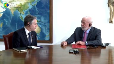 Lula se encontra com secretário de Estado dos EUA, Antony Blinken