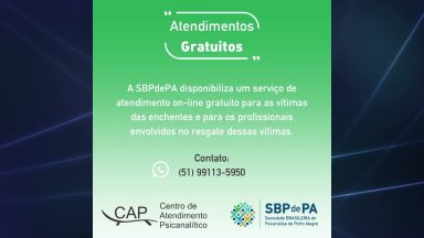 População gaúcha recebe atendimento psicanalítico gratuito