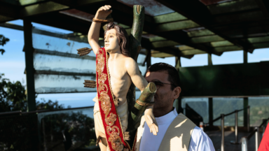 Imagem peregrina de São Sebastião visita o Santuário Cristo Redentor