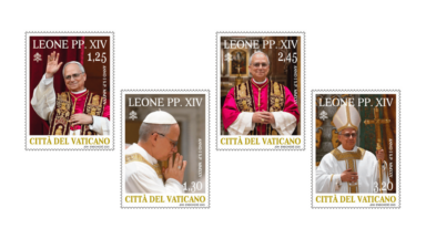 Correios do Vaticano emitem primeira série de selos do Papa Leão XIV