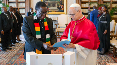 Papa Leão XIV recebe presidente da República do Zimbábue