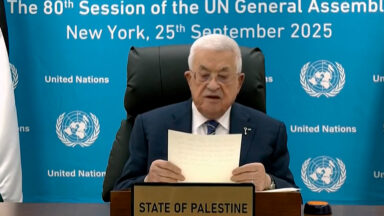 Leão XIV recebe o presidente palestino Abbas, no Vaticano