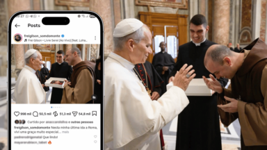 Frei Gilson recorda encontro com o Papa em publicação nas redes sociais