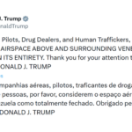 Trump declara que espaço aéreo da Venezuela está fechado