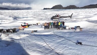 Cientistas investigam o avanço da geleira Pio XI no Chile