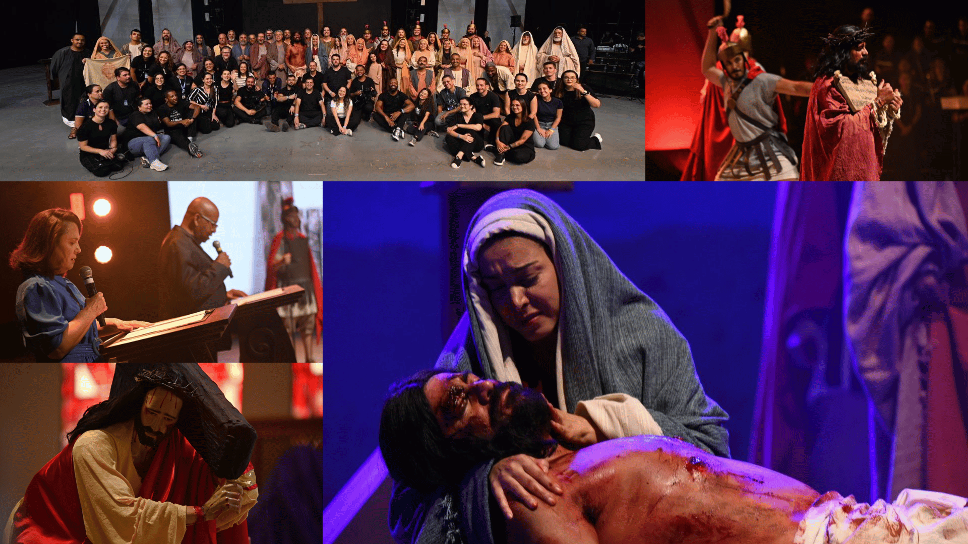 Encenação da Via-Sacra reúne fiéis e artistas em representação emocionante da Paixão de Cristo na sede da Comunidade Canção Nova