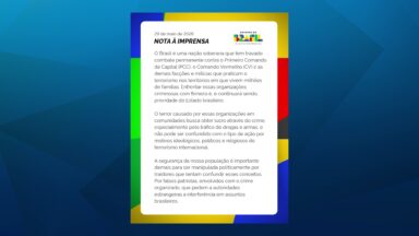 Brasil avalia efeitos da decisão dos EUA sobre PCC e Comando Vermelho
