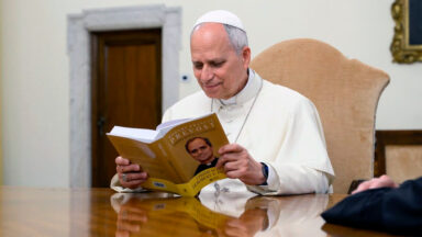 Papa Leão XIV recebe primeiro exemplar de 'Livres sob a Graça'