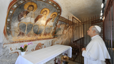 Papa Leão XIV visita o Santuário da Santíssima Trindade, em Vallepietra